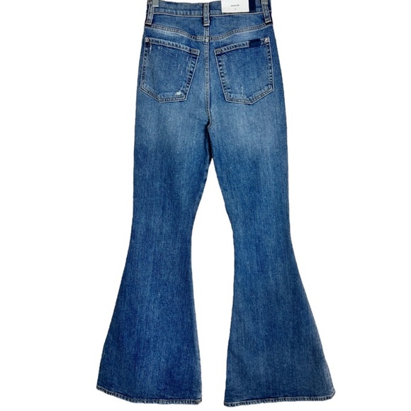 7 For All Mankind Lighter Wash Mega Flare High Rise? Women’s Denim Jeans NWT 25 - Picture 6 of 16